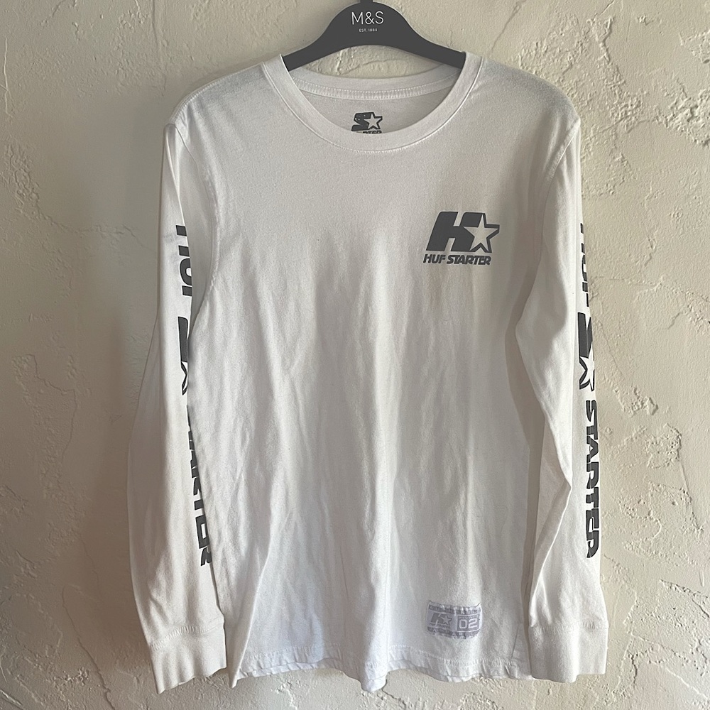 Huf starter long sleeve tee, white S/P/CH